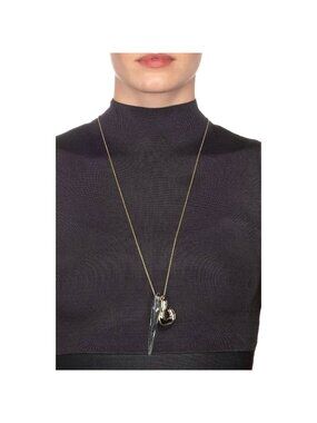 Alexis Bittar Crystal Lucite Liquid Spike Long Pendant Statement Necklace NWT